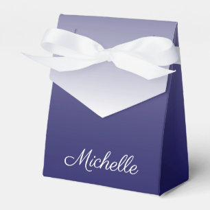 Personalized gradient ombre navy blue favor box