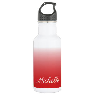 Personalized gradient ombre red 532 ml water bottle