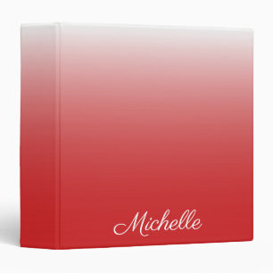 Personalized gradient ombre red binder