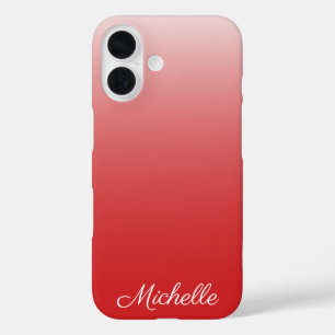 Personalized gradient ombre red iPhone 16 case