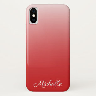 Personalized gradient ombre red iPhone x case