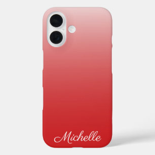 Personalized gradient ombre red iPhone 16 case