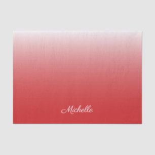 Personalized gradient ombre red tissue paper