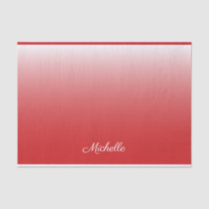 Personalized gradient ombre red tissue paper