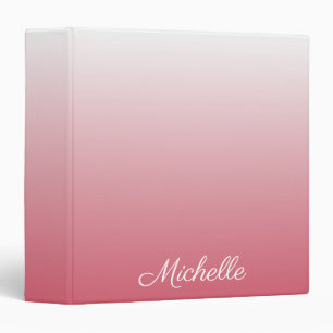 Personalized gradient ombre salmon pink binder