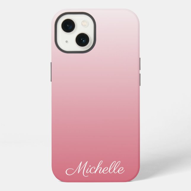 Personalized gradient ombre salmon pink Case-Mate  iPhone Case (Back)