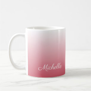 Personalized gradient ombre salmon pink coffee mug