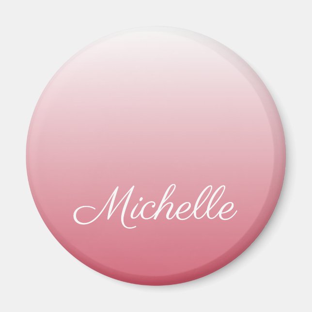 Personalized gradient ombre salmon pink magnet (Front)