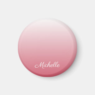 Personalized gradient ombre salmon pink magnet
