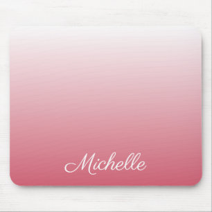 Personalized gradient ombre salmon pink mouse pad