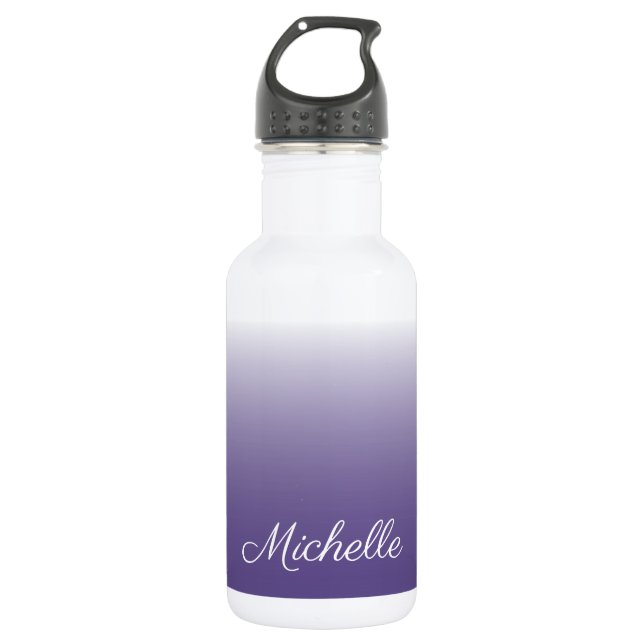 Personalized gradient ombre Ultra Violet 532 Ml Water Bottle (Front)