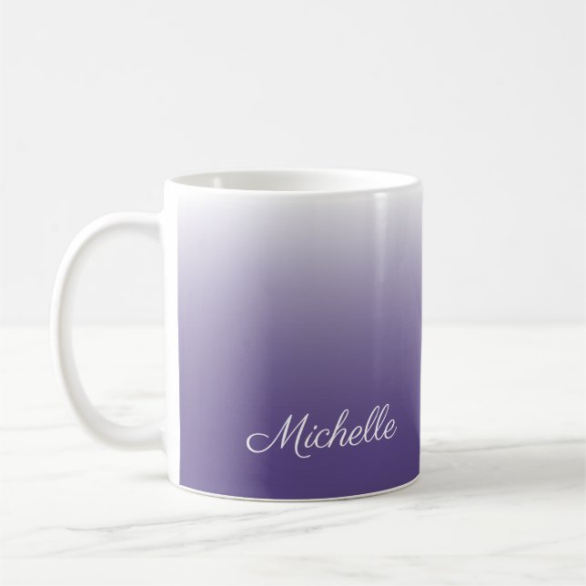 Personalized gradient ombre Ultra Violet Coffee Mug (Left)