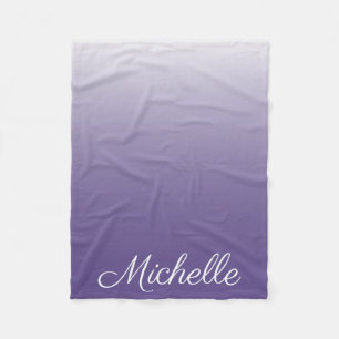 Personalized gradient ombre Ultra Violet Fleece Blanket