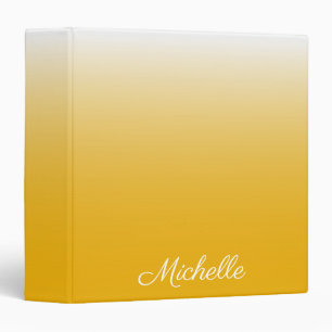 Personalized gradient ombre yellow binder