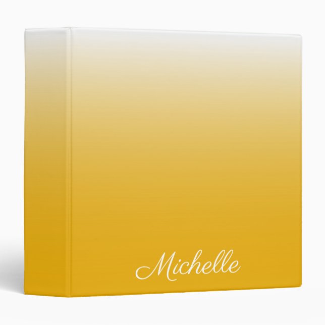 Personalized gradient ombre yellow binder (Front/Spine)