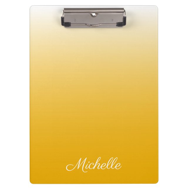 Personalized gradient ombre yellow clipboard (Front)