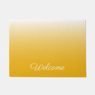 Personalized gradient ombre yellow doormat