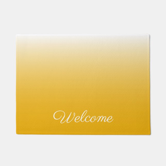 Personalized gradient ombre yellow doormat (Front)
