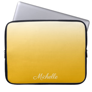 Personalized gradient ombre yellow laptop sleeve