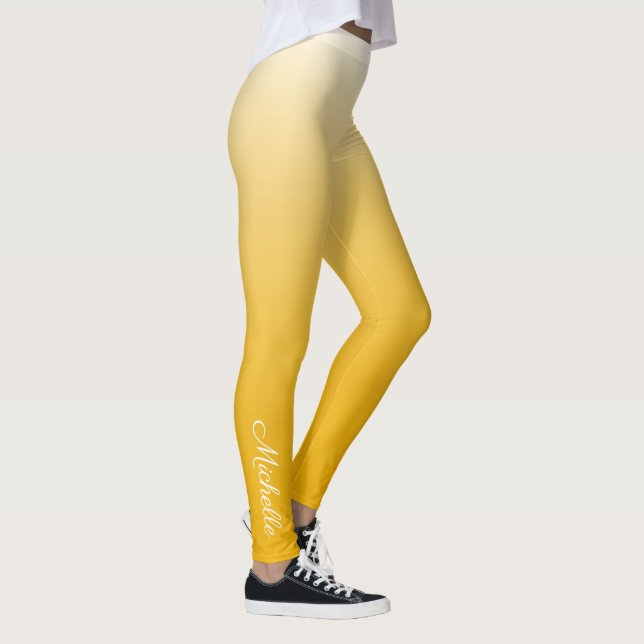 Personalized gradient ombre yellow leggings (Right)