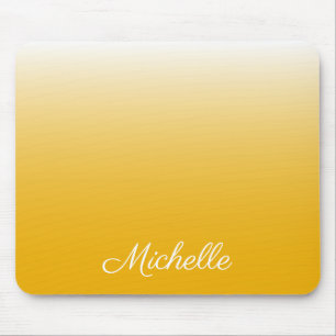 Personalized gradient ombre yellow mouse pad