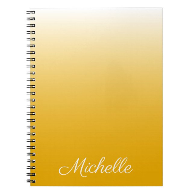 Personalized gradient ombre yellow notebook (Front)