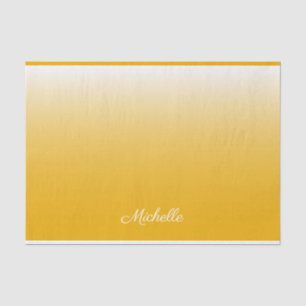 Personalized gradient ombre yellow tissue paper