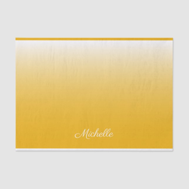Personalized gradient ombre yellow tissue paper (Front)