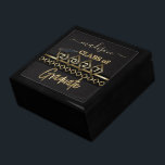 Personalized Graduate - Black & Gold Gift Box<br><div class="desc">Graduate Gift Box ready for you to personalize. Background colour can also be changed. ✔NOTE: ONLY CHANGE THE TEMPLATE AREAS NEEDED! 😀 If needed, you can remove the text and start fresh adding whatever text and font you like. 📌If you need further customization, please click the "Click to Customize further"...</div>