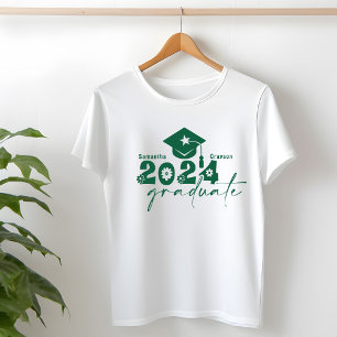 Personalized Graduate Class of 2024 Dark Green T-Shirt