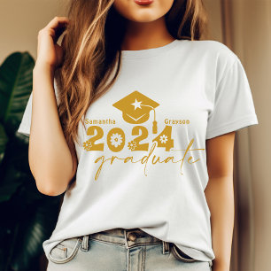 Personalized Graduate Class of 2024 Gold T-Shirt