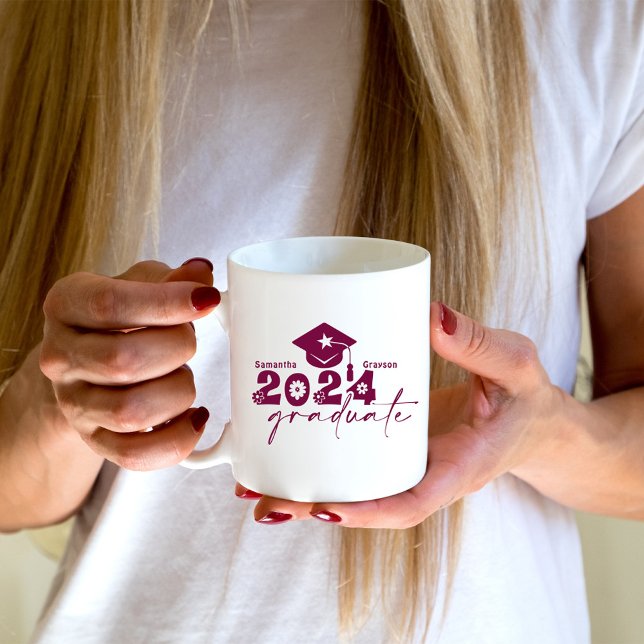 Personalized Graduate Class of 2024 Maroon Coffee Mug (Creator Uploaded)