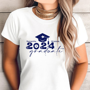Personalized Graduate Class of 2024 Navy Blue T-Shirt