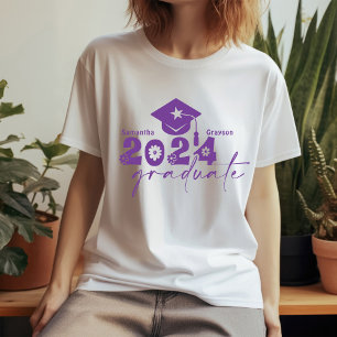 Personalized Graduate Class of 2024 Purple T-Shirt
