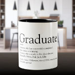 Personalized Graduate Definition Black And White Two-Tone Coffee Mug<br><div class="desc">Personalize for your graduate to create a unique gift. A perfect way to show them how amazing they are every day. Designed by Thisisnotme©</div>