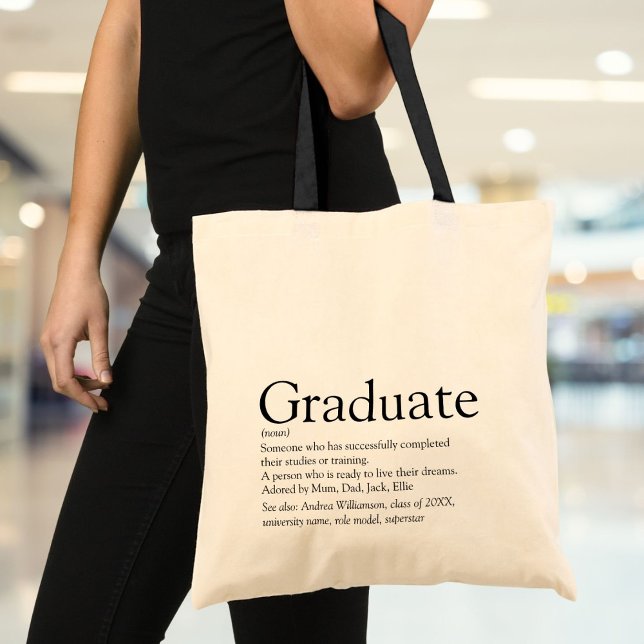 Personalized Graduate Definition Class of 2021 Tote Bag (Personalized Graduate Definition Modern Tote Bag)