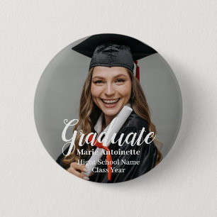 Personalized Graduate Modern Photo 2 Inch Round Button