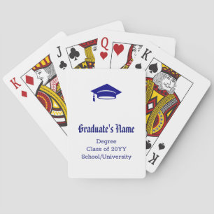 Personalized Graduate Name Cap Tassel Navy Blue Playing Cards