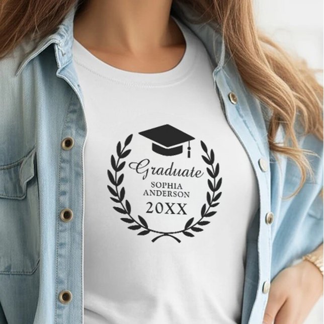 Personalized Graduate Name &Class Laurel Wreath T-Shirt (Creator Uploaded)