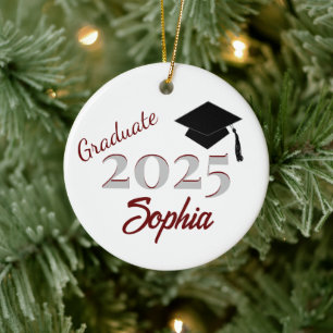 Personalized Graduate Ornament Maroon