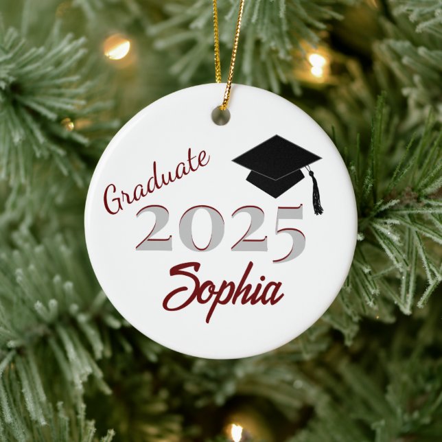 Personalized Graduate Ornament Maroon (Tree)