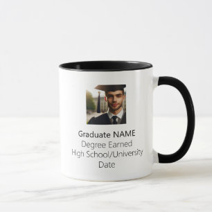 Personalized Graduate Photo Graduation Black Mug