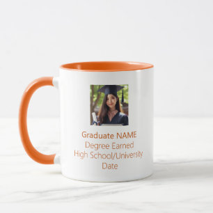 Personalized Graduate Photo Graduation Orange Mug