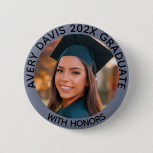 Personalized Graduate Photo Year With Honors 2 Inch Round Button