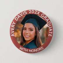 Personalized Graduate Photo Year With Honours Red