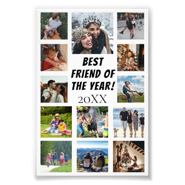 Personalized Graduation 13 Photo Collage Poster (Front)