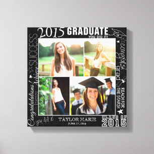 Personalized Graduation 2015 Photo Collage Canvas Print