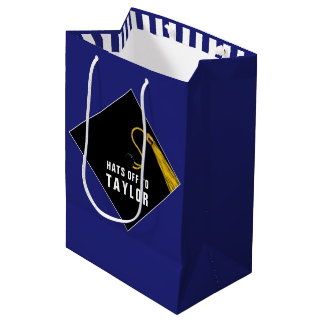 Personalized Graduation Blue Medium Gift Bag (Front Angled)