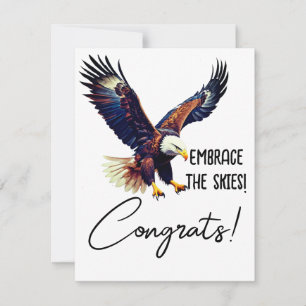 Personalized Graduation Card, Soaring Eagle Design