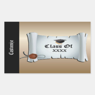 Personalized Graduation Class Event Gold Stickers